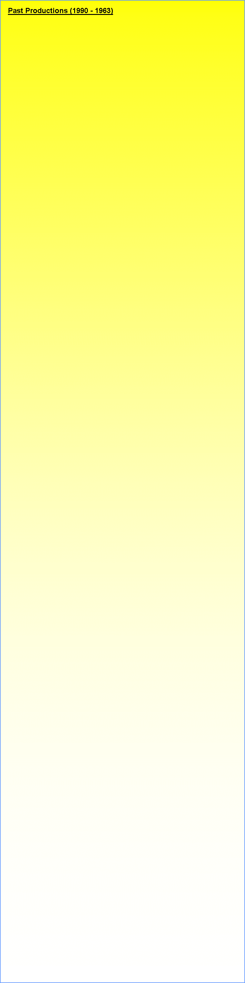 Text Box:      Past Productions (1990 - 1963)                                                                                  